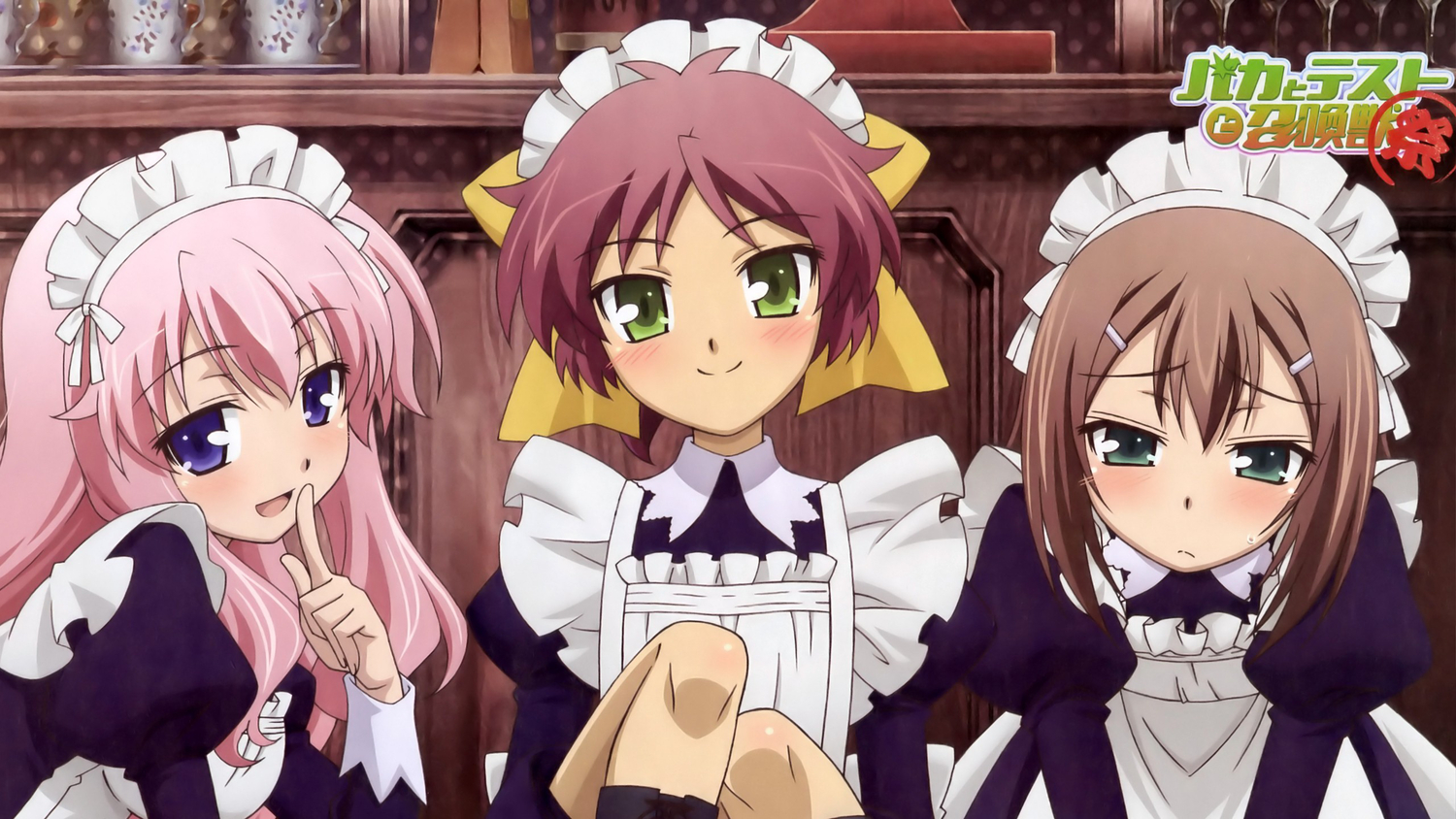 baka_to_test_to_shoukanjuu, himeji_mizuki, kinoshita_hideyoshi, maid, male, otoko_no_ko, shimada_minami