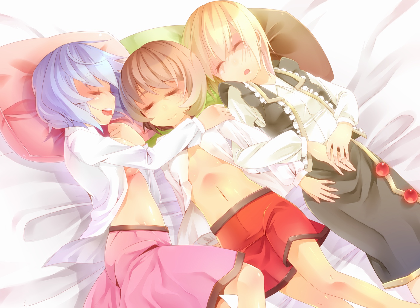 lunasa_prismriver, lyrica_prismriver, merlin_prismriver, nomu, touhou