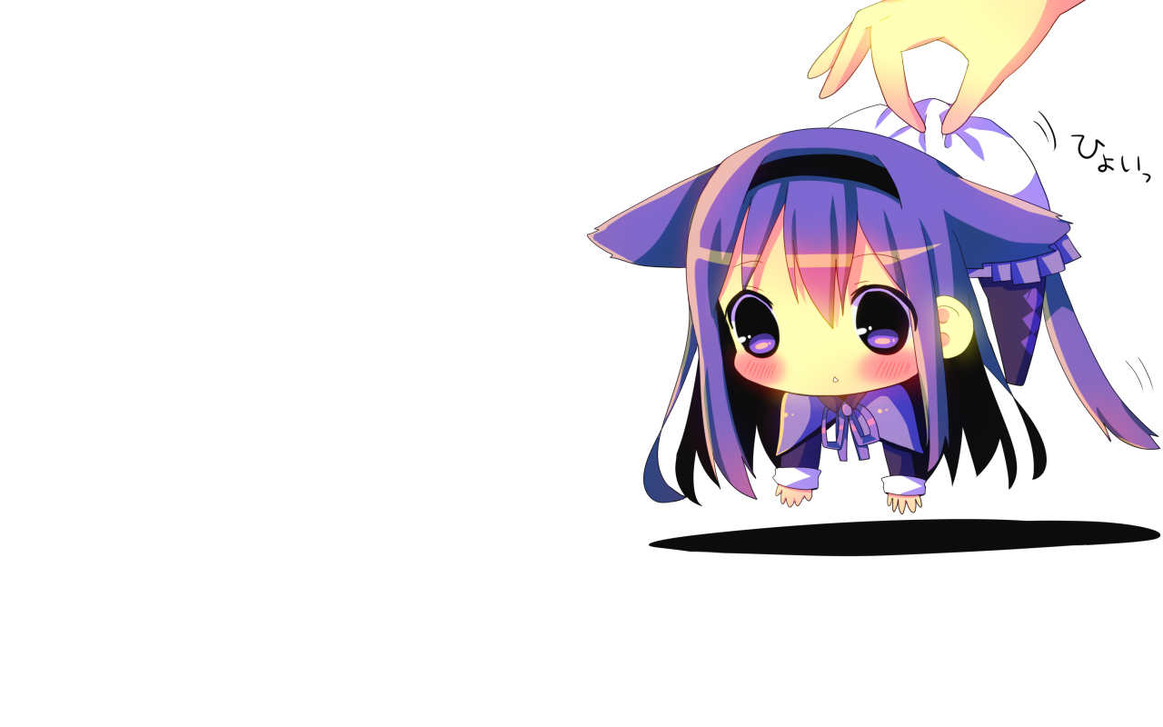 akemi_homura, animal_ears, blush, catgirl, chibi, headband, hina_hina, mahou_shoujo_madoka_magica