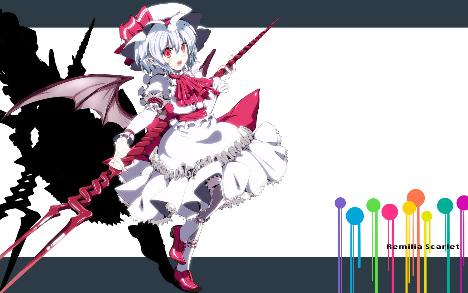 hebata, lolita_fashion, neon_genesis_evangelion, parody, red_eyes, remilia_scarlet, touhou, vampire, weapon, wings