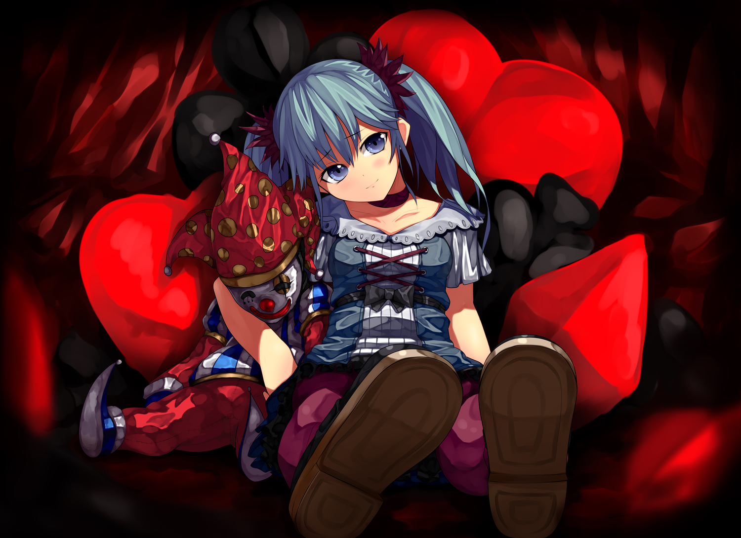 hatsune_miku, karakuri_pierrot_(vocaloid), kinniku1234, vocaloid