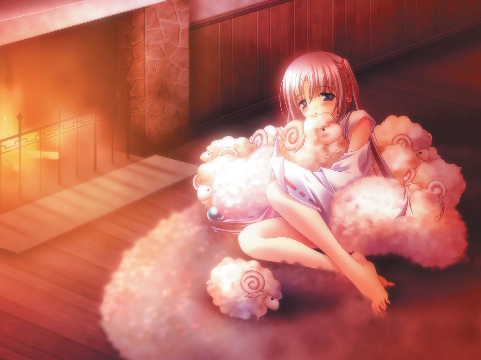 animal, blue_eyes, blush, caren_mayfield, japanese_clothes, miko, moldavite, yukiusagi
