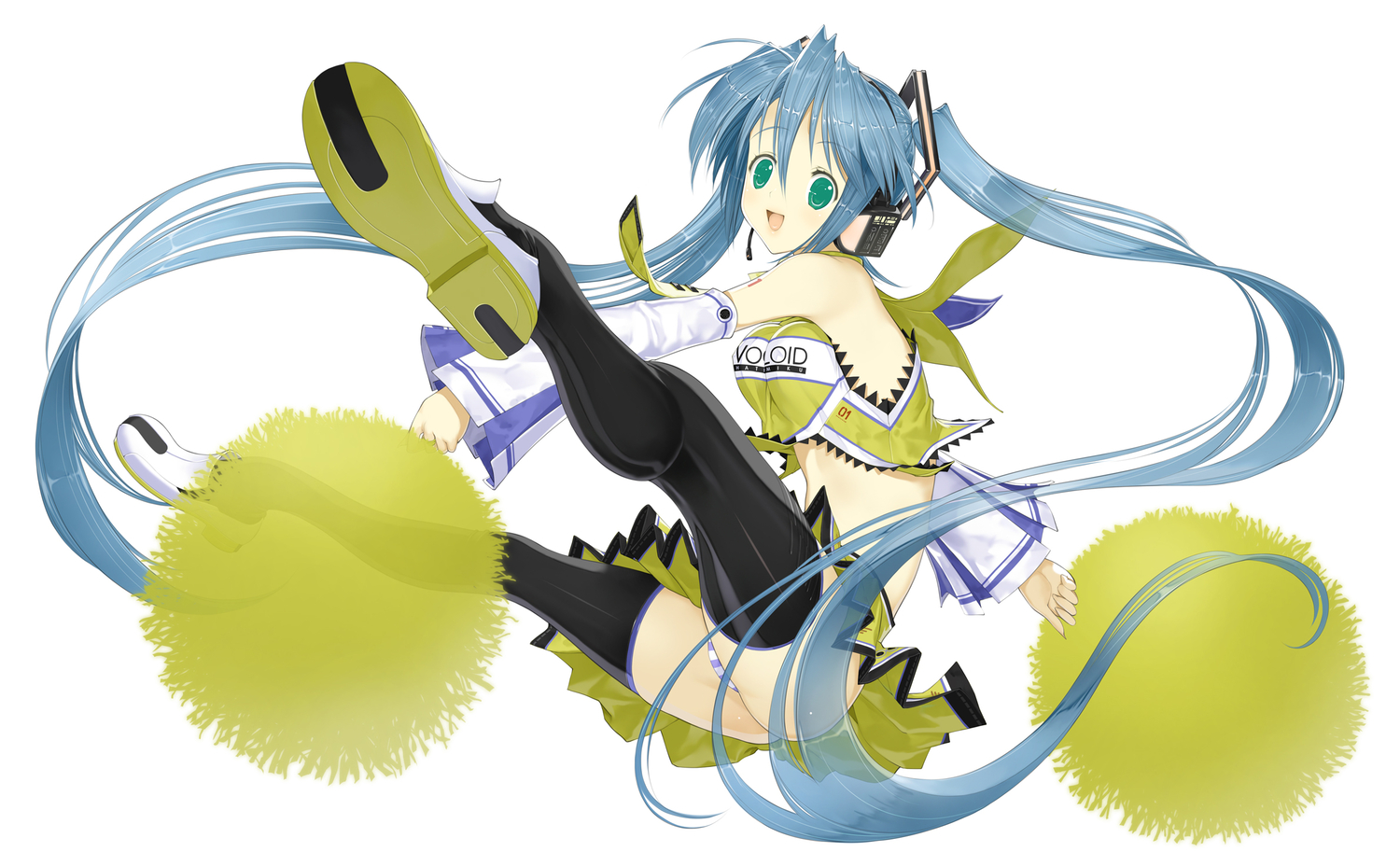 cheerleader, hatsune_miku, nakaba_reimei, panties, twintails, underwear, vocaloid