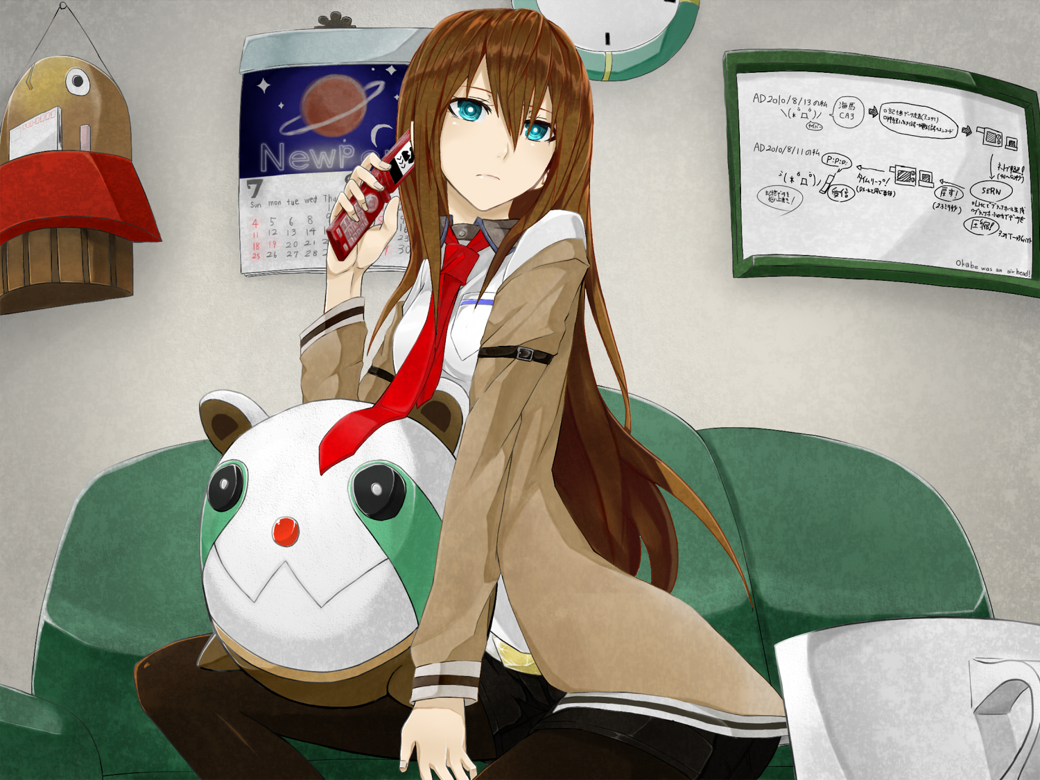 blue_eyes, brown_hair, makise_kurisu, steins;gate, tie, youtike