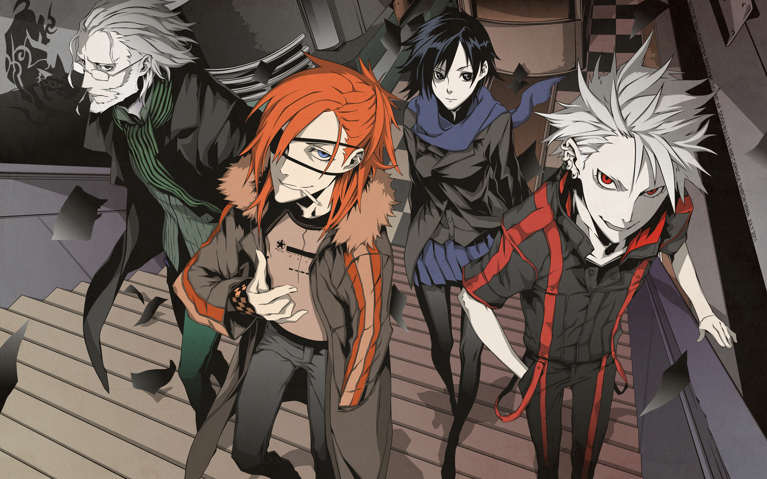 badou_nails, dogs:_bullets_&_carnage, fuyumine_naoto, haine_rammsteiner, mihai_mihaeroff, miwa_shirow