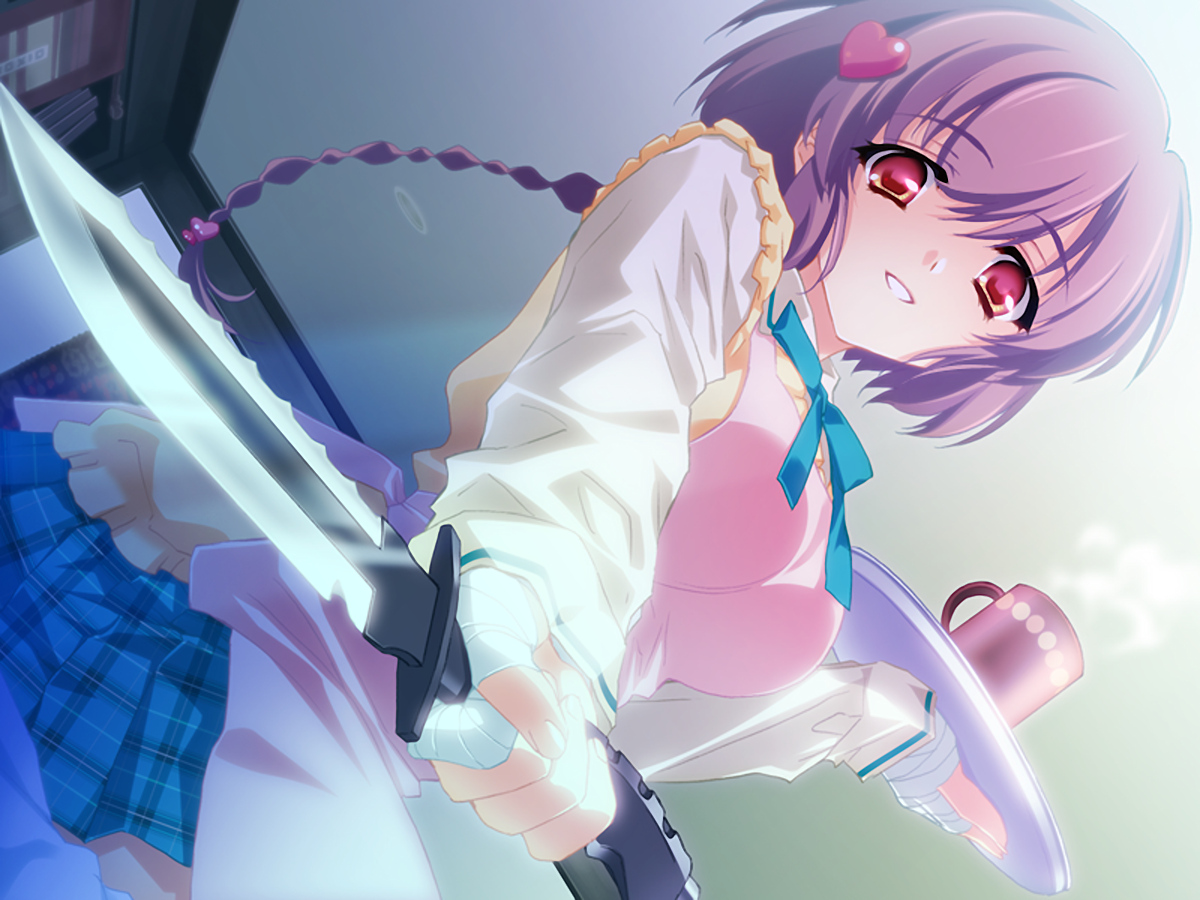 carnelian, fujita_nodoka, game_cg, knife, para-sol, waitress, weapon
