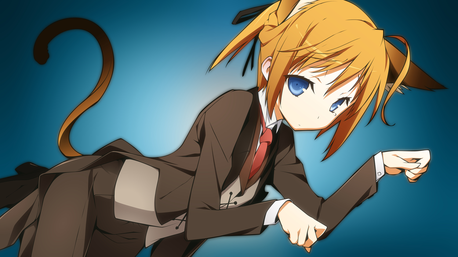 animal_ears, blonde_hair, blue_eyes, kikuchi_seiji, konoe_subaru, mayo_chiki!, tail