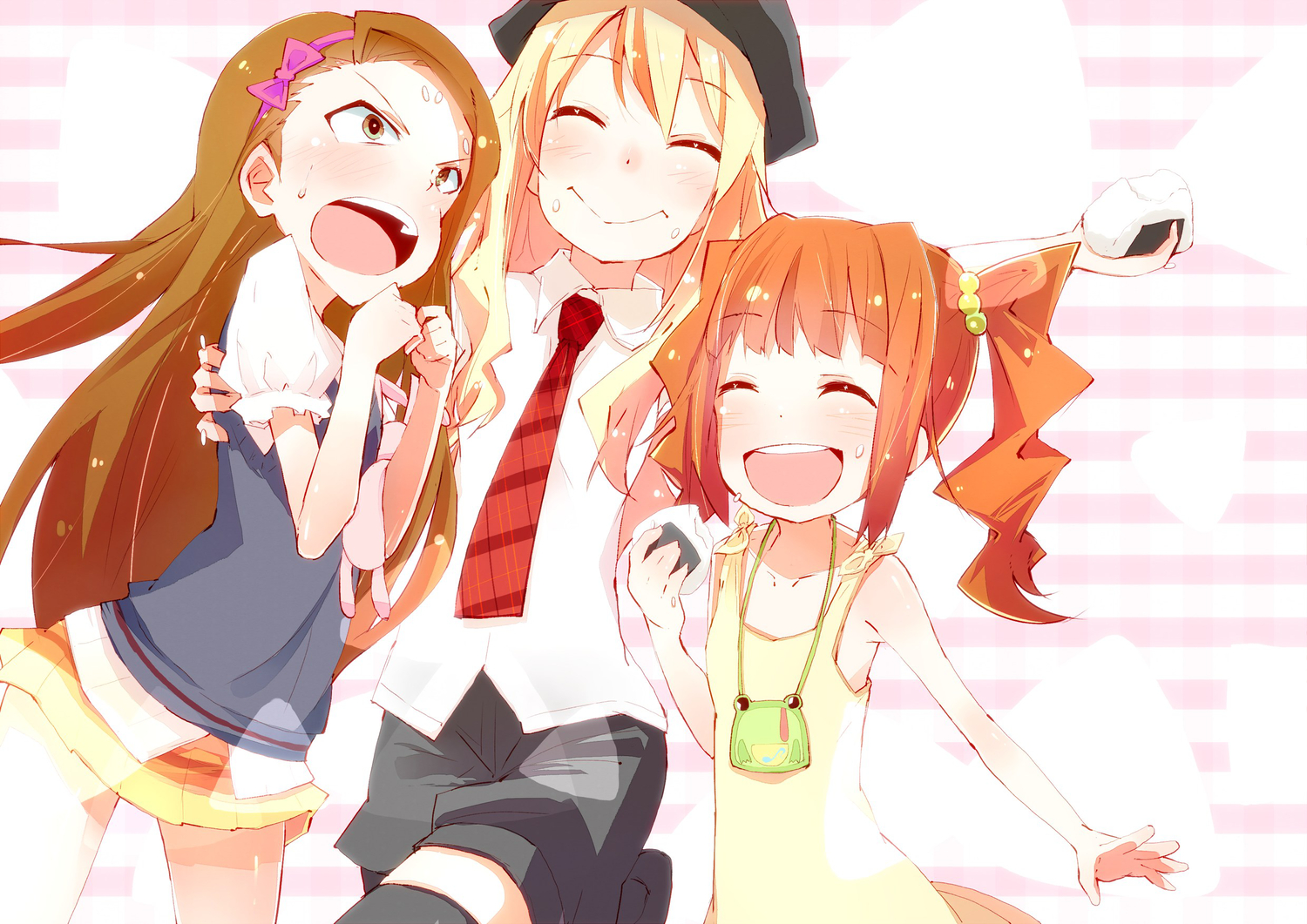blonde_hair, brown_hair, hato_haru, hoshii_miki, idolmaster, minase_iori, orange_hair, takatsuki_yayoi