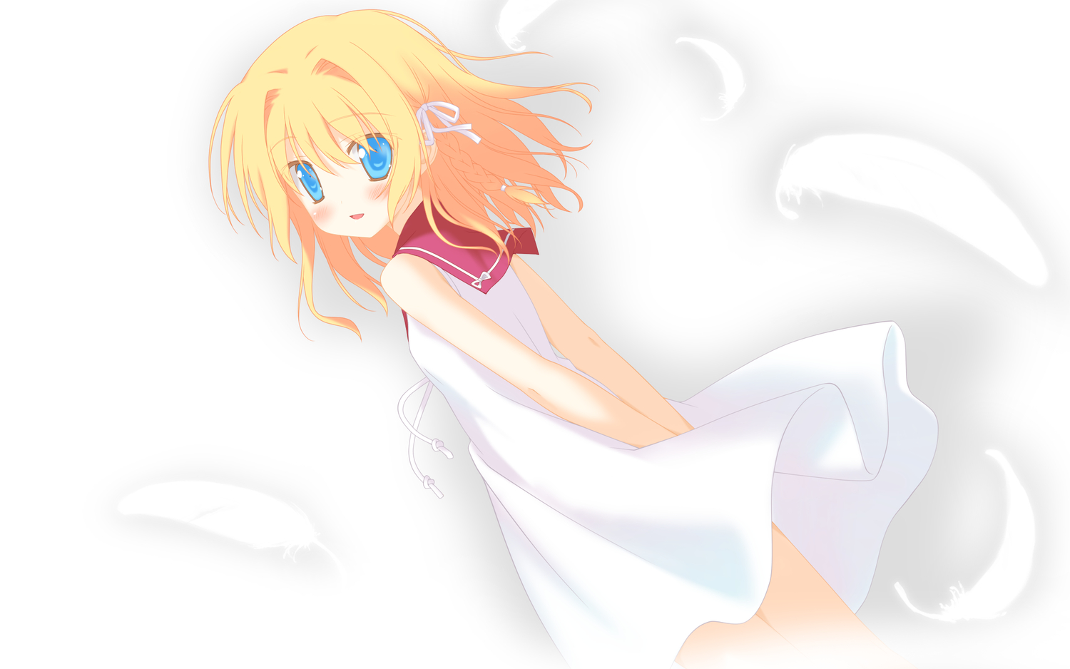 blonde_hair, blue_eyes, braids, favorite, feathers, game_cg, irotoridori_no_sekai, nikaidou_ai