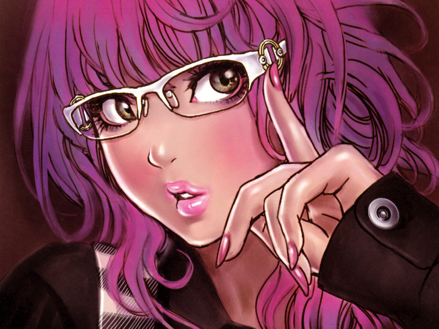 close, glasses, pink_hair, yamashita_shunya