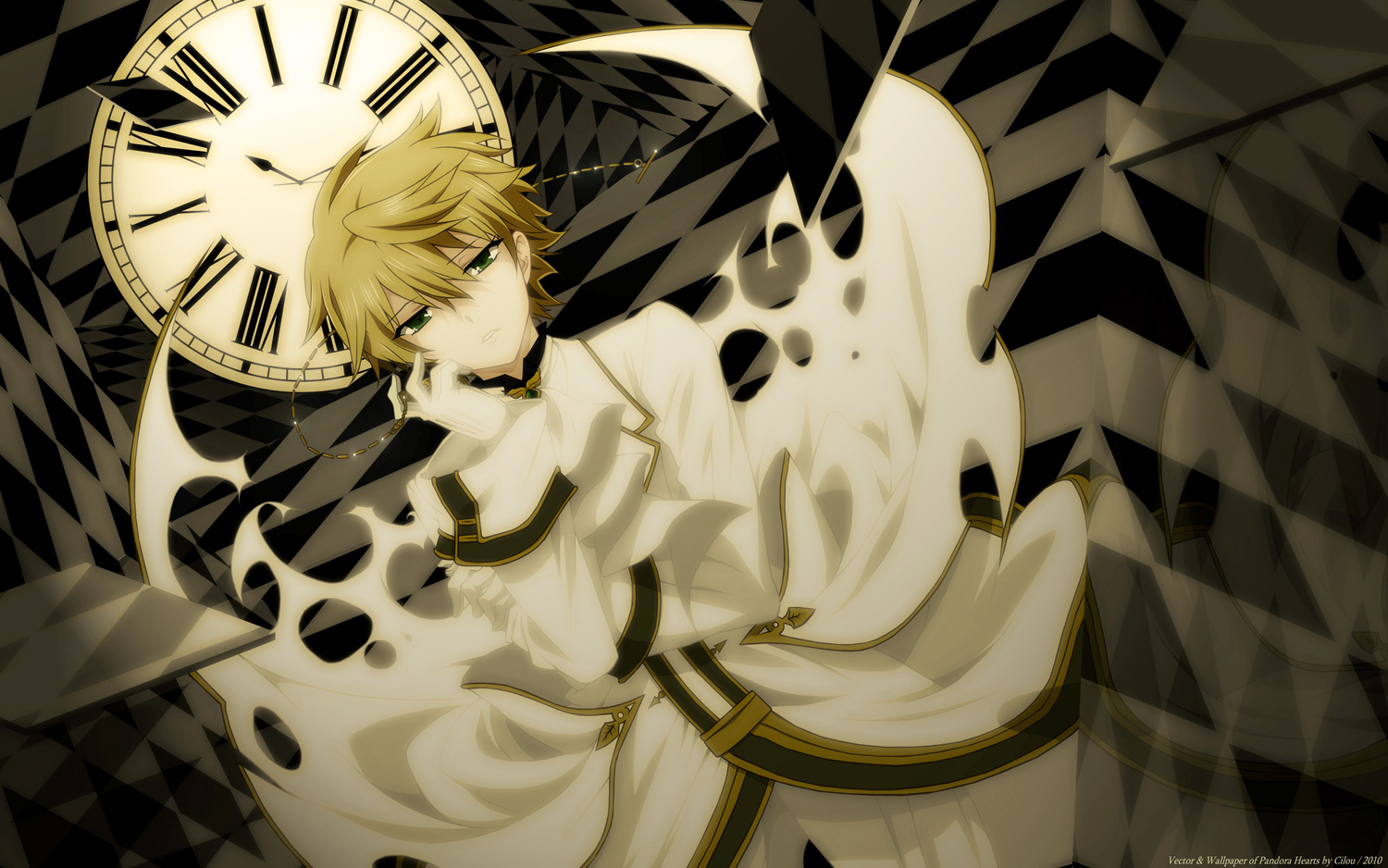 all_male, blonde_hair, green_eyes, male, oz_vessalius, pandora_hearts, short_hair, vector