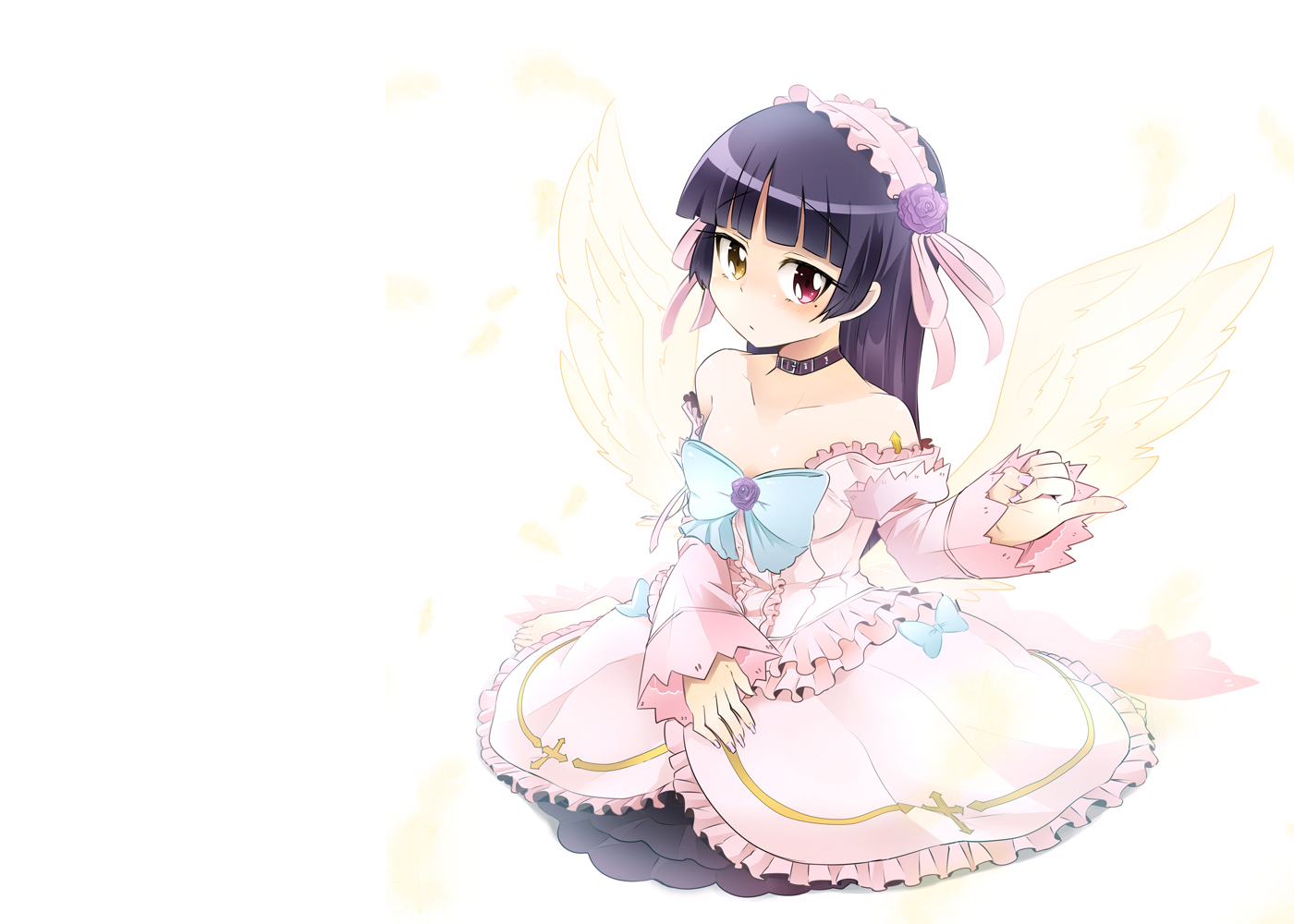 bicolored_eyes, gokou_ruri, kamiya_zuzu, ore_no_imouto_ga_konna_ni_kawaii_wake_ga_nai, third-party_edit, white, wings