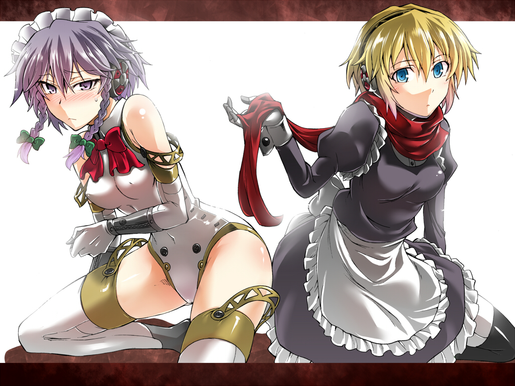 aegis, cosplay, crossover, izayoi_sakuya, maid, persona, segami_daisuke, touhou