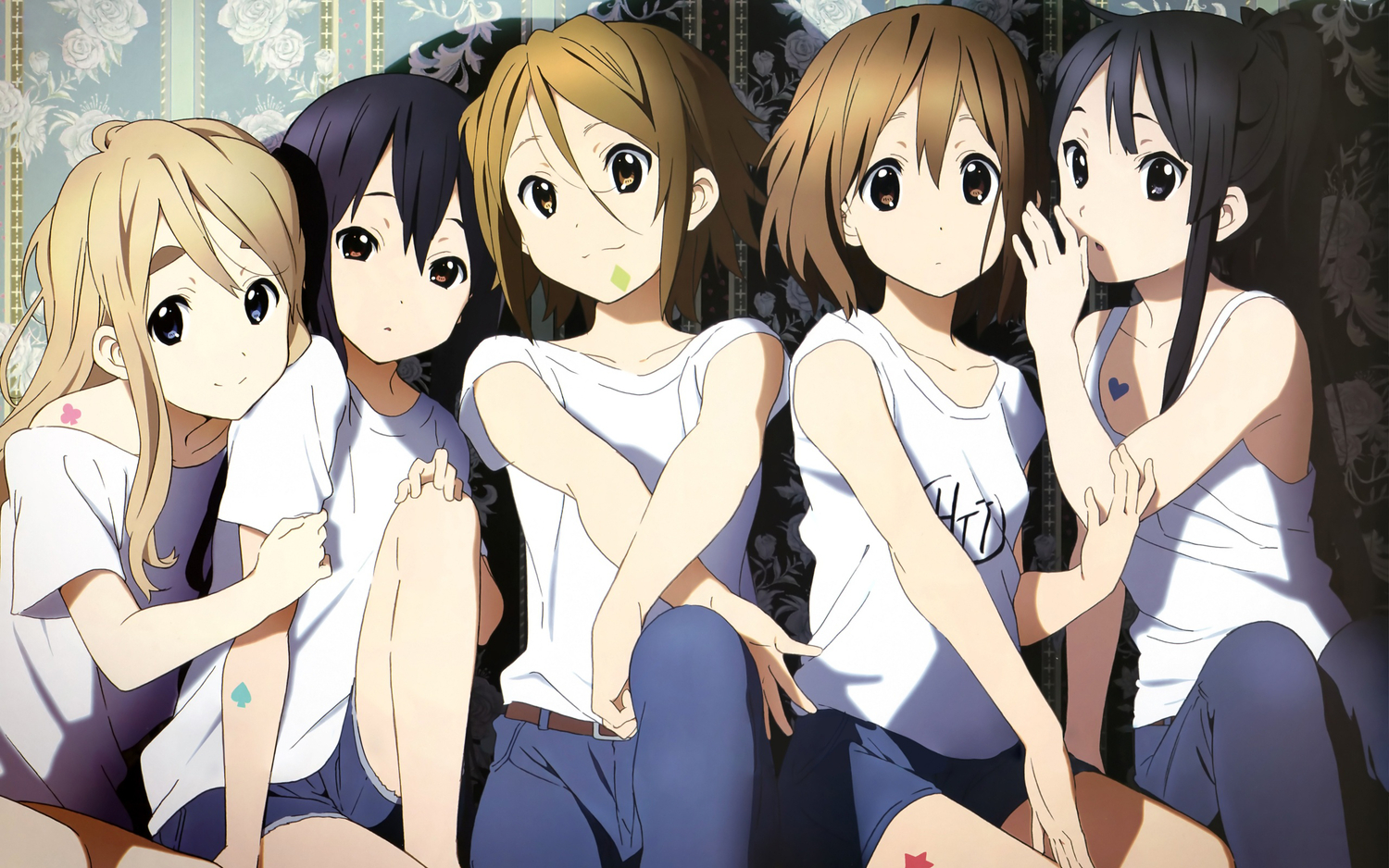 akiyama_mio, hirasawa_yui, horiguchi_yukiko, k-on!, kotobuki_tsumugi, nakano_azusa, shorts, tainaka_ritsu