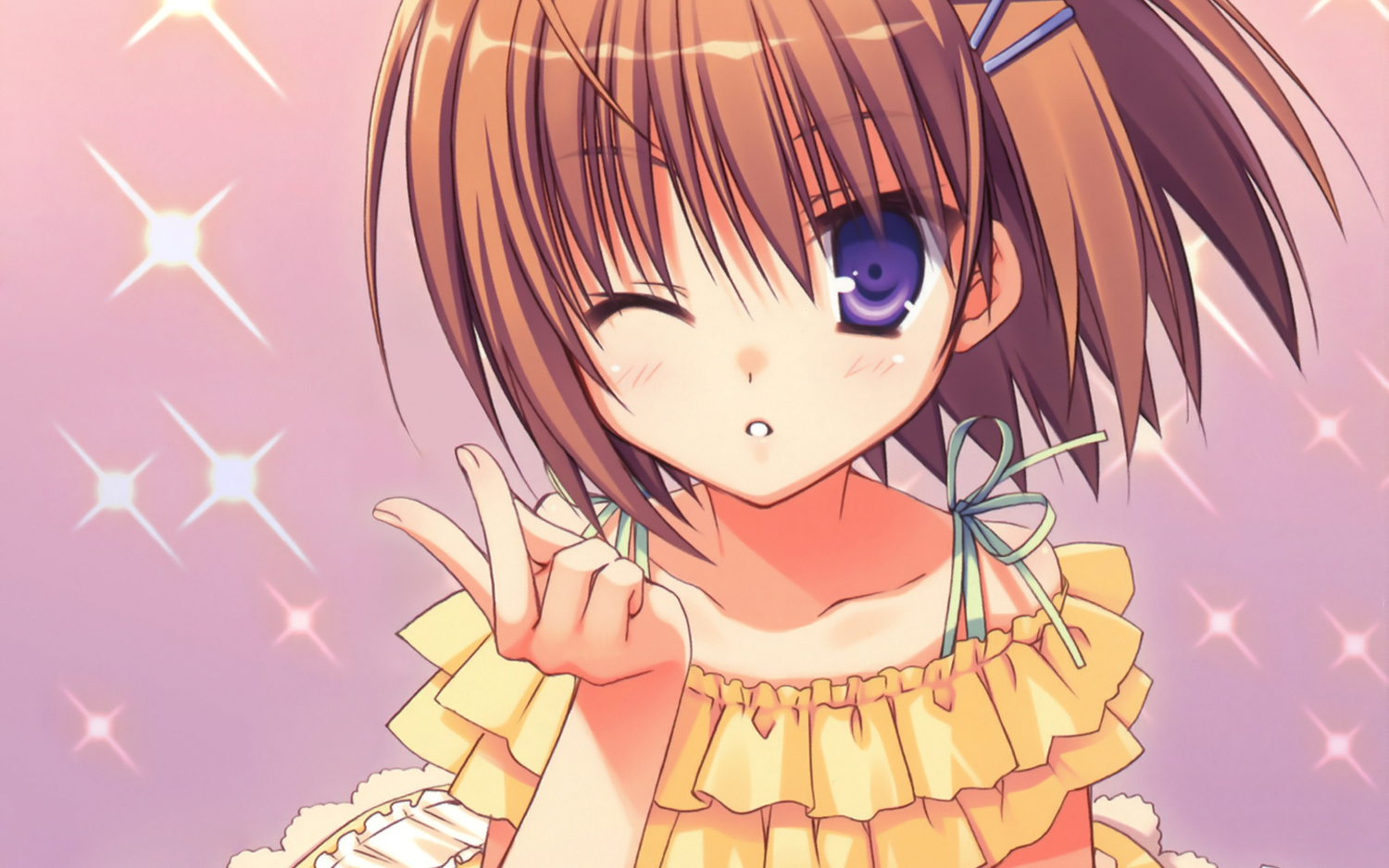 close, haruna_(kore_wa_zombie_desu_ka?), kore_wa_zombie_desu_ka?, wink