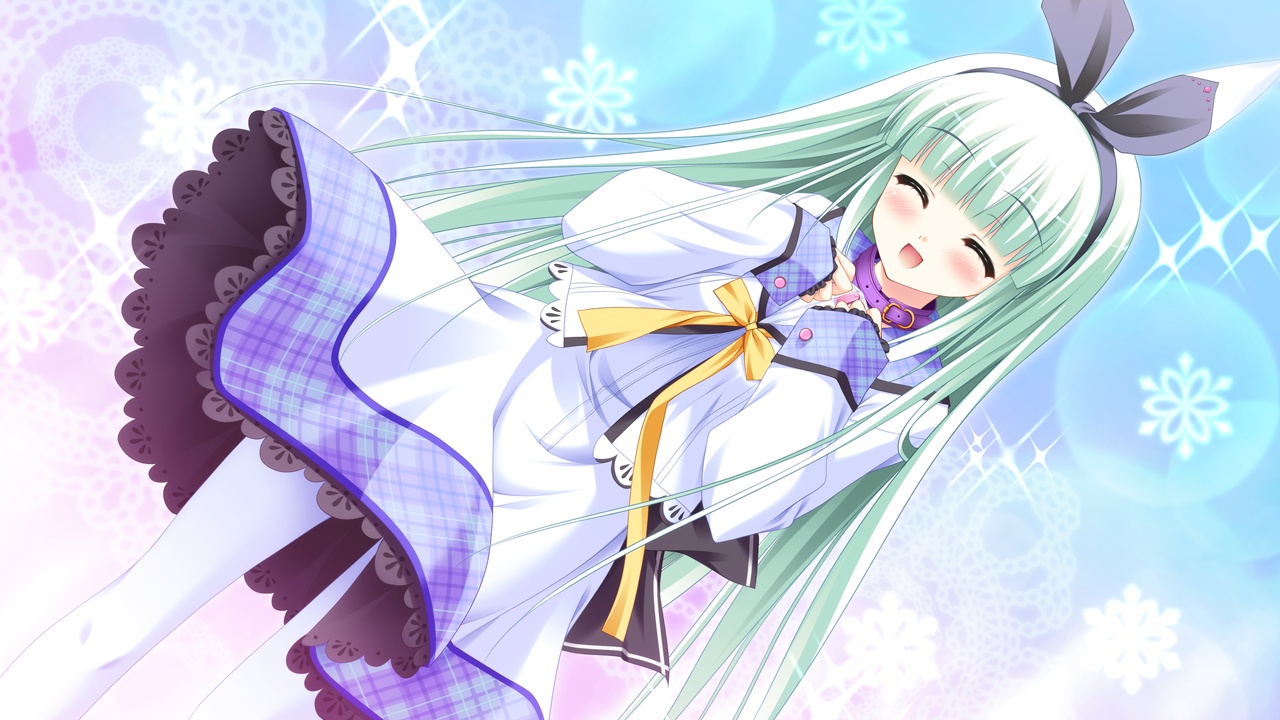 diamic_days, game_cg, green_hair, himenogawa_kotora, lump_of_sugar, orange_eyes, school_uniform, sesena_yau