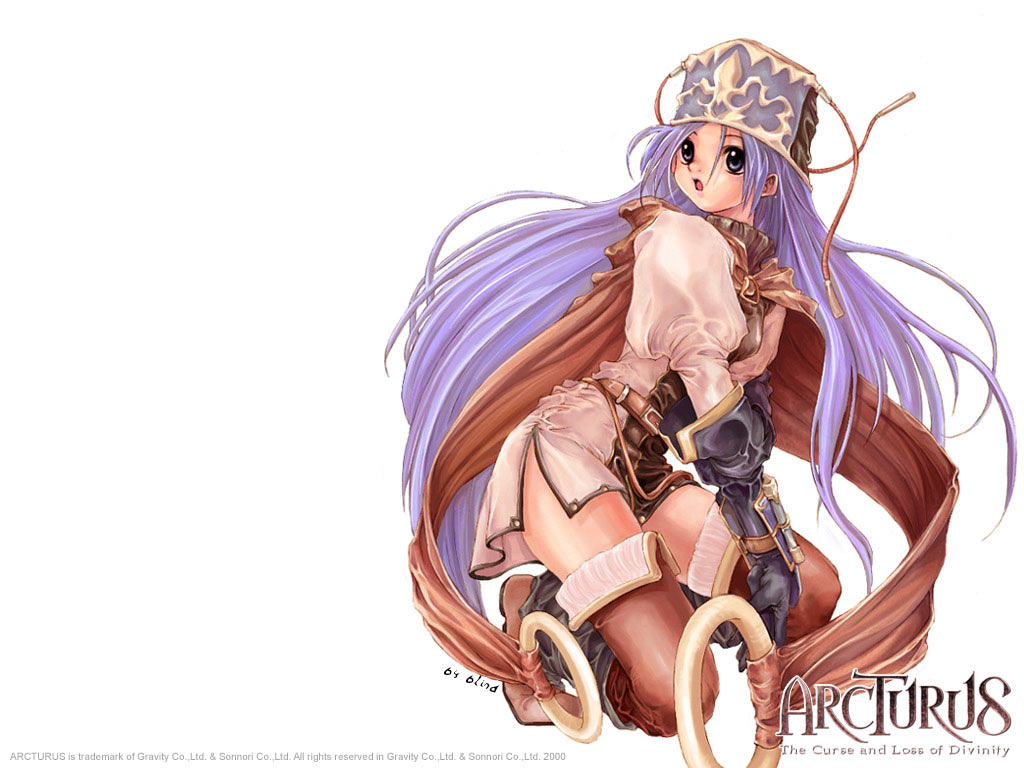 arcturus, gloves, long_hair, purple_eyes, purple_hair, thighhighs, white