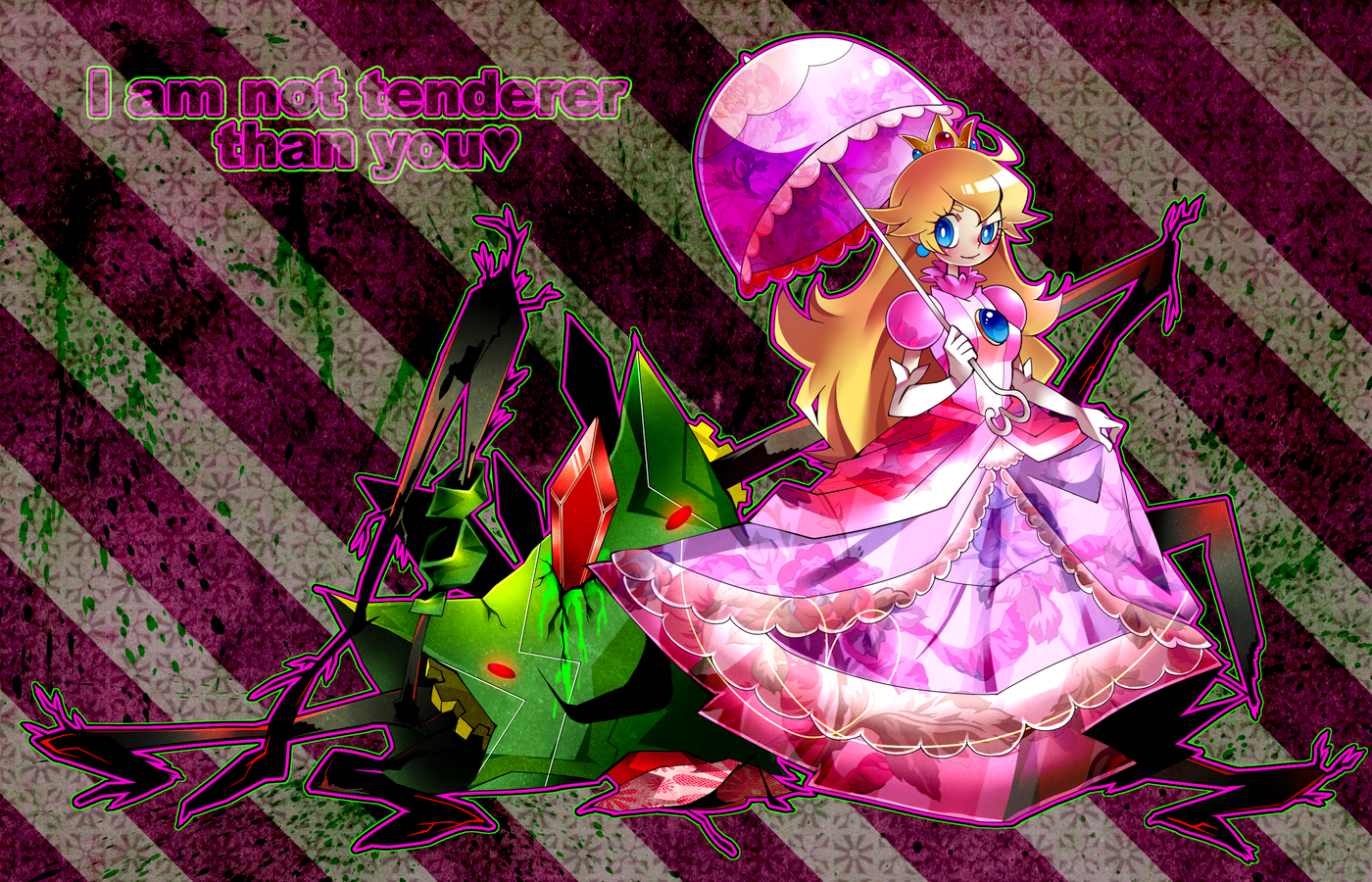 blonde_hair, blue_eyes, dress, elbow_gloves, gloves, hachimaru_(ediciusa), long_hair, nintendo, princess_peach, super_mario, umbrella