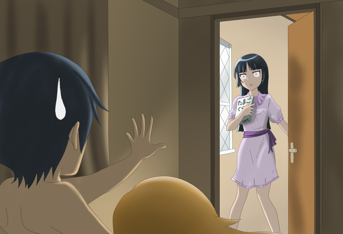 bi_no_ossan, black_hair, gokou_ruri, kousaka_kirino, kousaka_kyousuke, long_hair, male, orange_hair