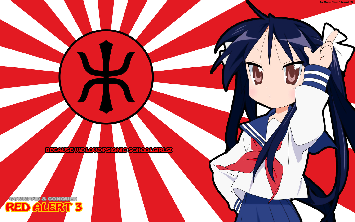hiiragi_kagami, lucky_star, parody, red_alert, school_uniform