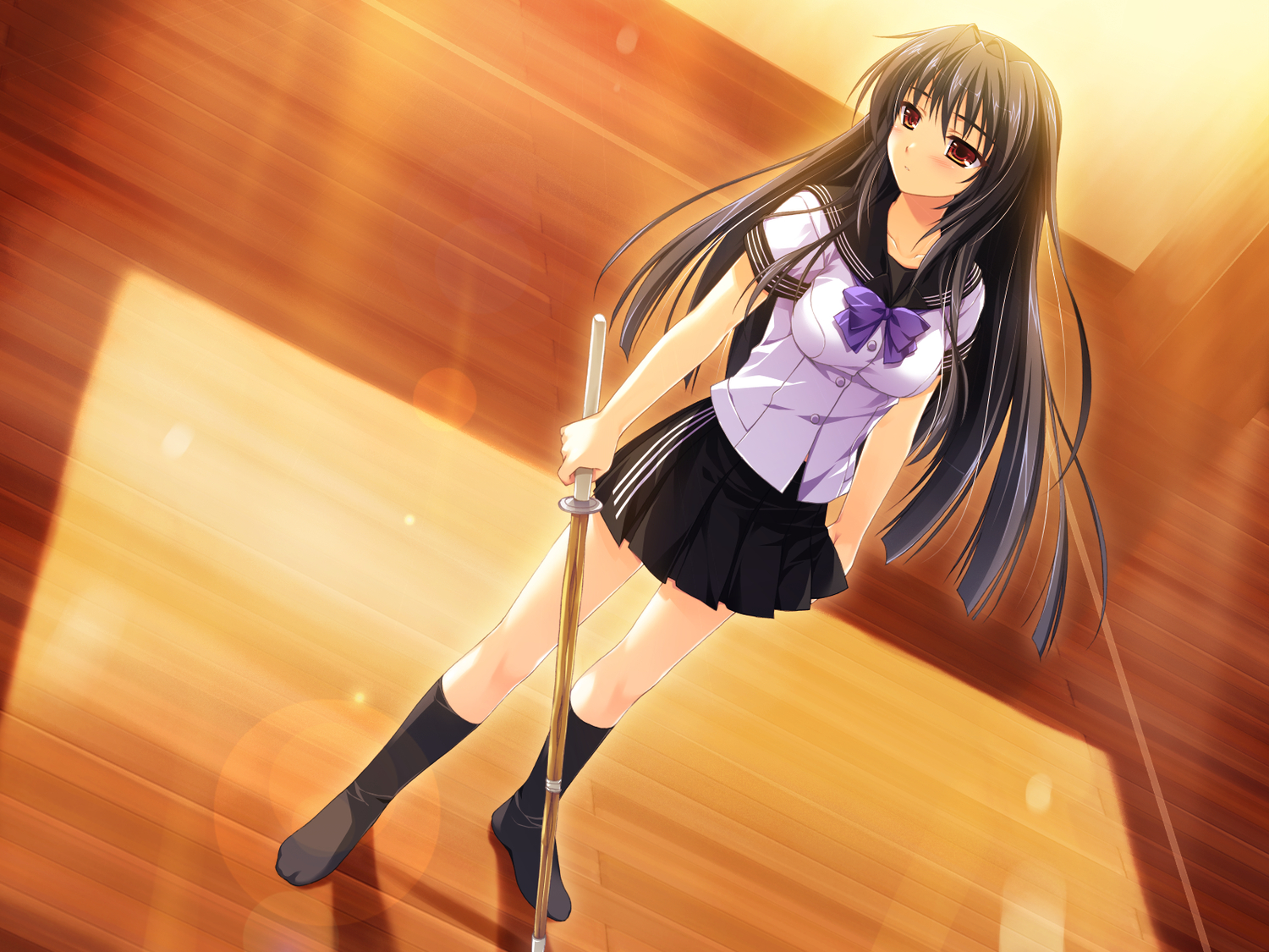 akabeisoft2, alpha_(alpha91), black_hair, brown_eyes, game_cg, kneehighs, kourin_no_machi_lavender_no_shoujo, long_hair