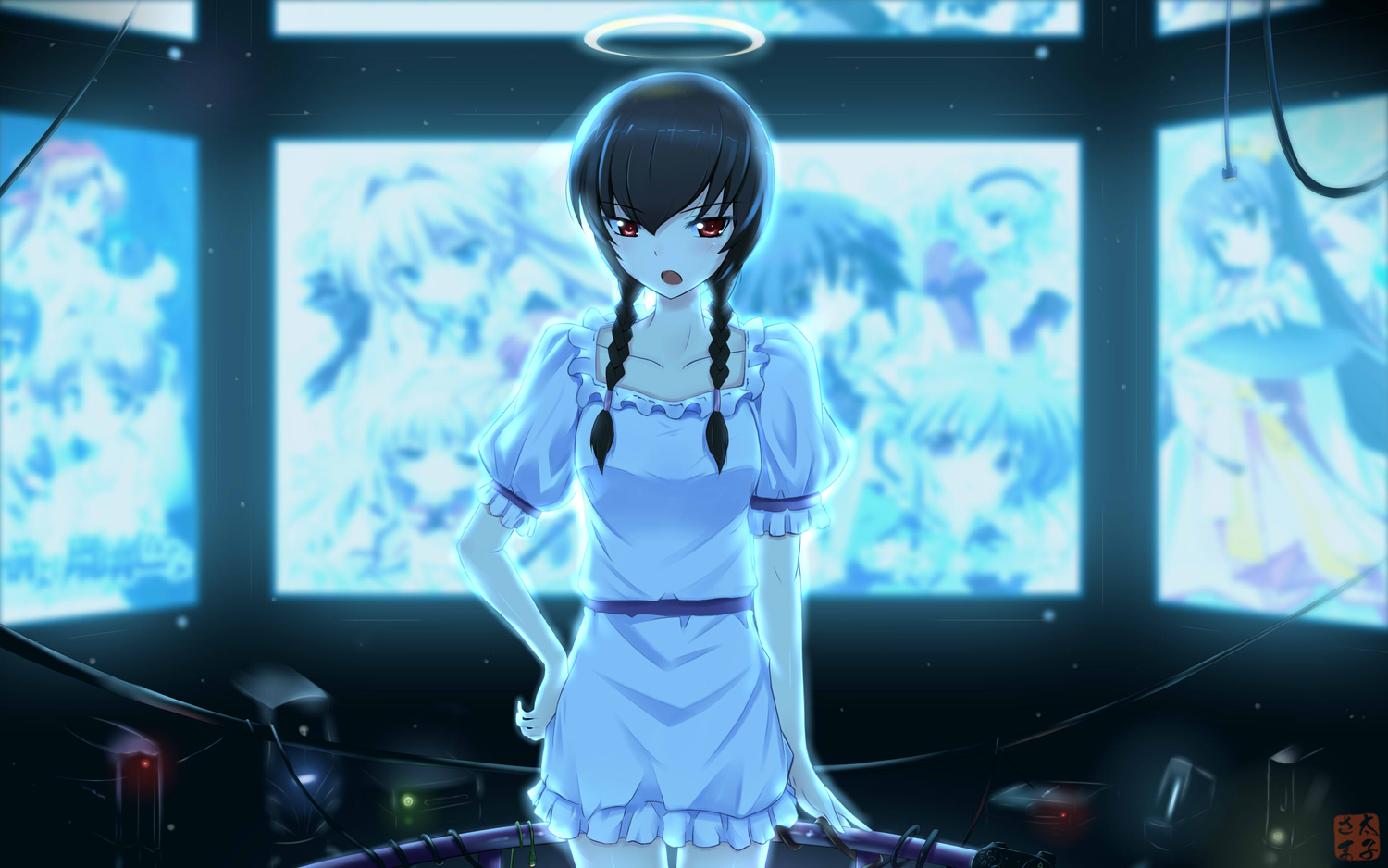 ayukawa_tenri, braids, kami_nomi_zo_shiru_sekai, red_eyes, wakaki_tamiki