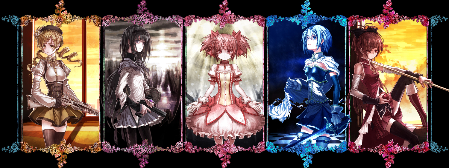 akemi_homura, kaname_madoka, lain_(artist), mahou_shoujo_madoka_magica, miki_sayaka, sakura_kyouko, tomoe_mami