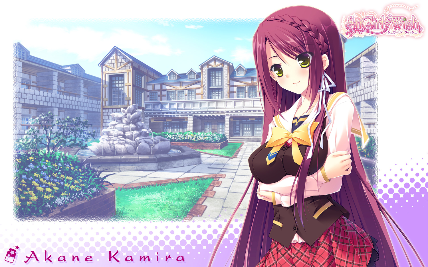 breast_hold, kamira_akane, long_hair, school_uniform, sugirly_wish, yellow_eyes