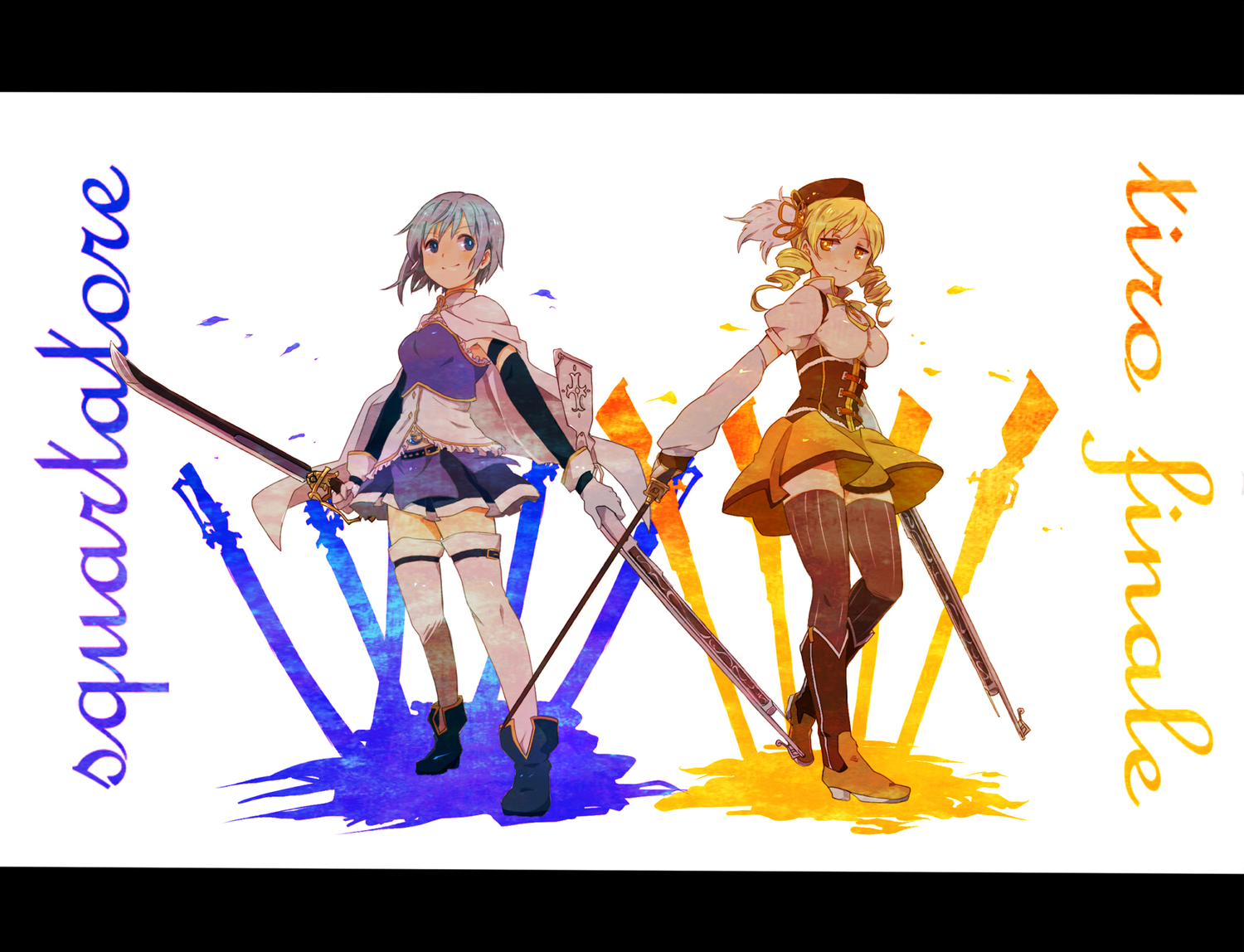 mahou_shoujo_madoka_magica, miki_sayaka, nori_senbei, tomoe_mami