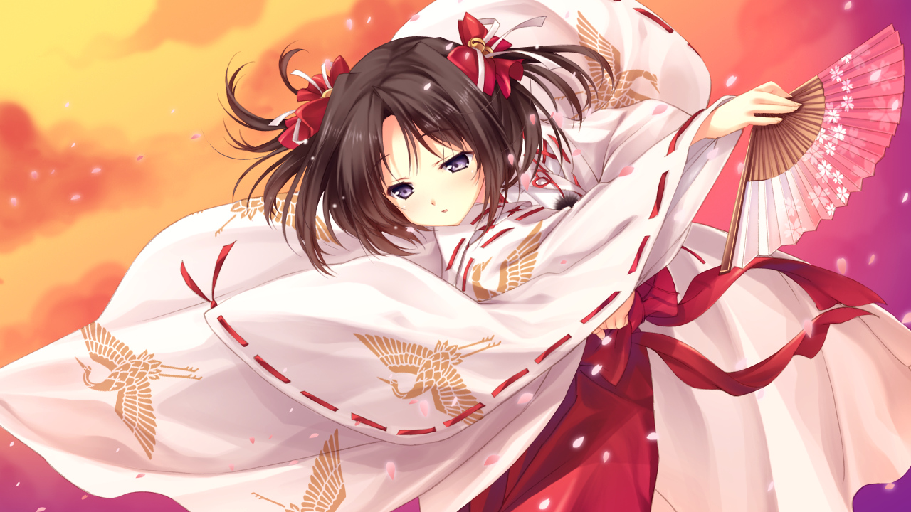 game_cg, japanese_clothes, kamishiro_honoka, love_2_quad, marmalade, miko, naruse_hirofumi