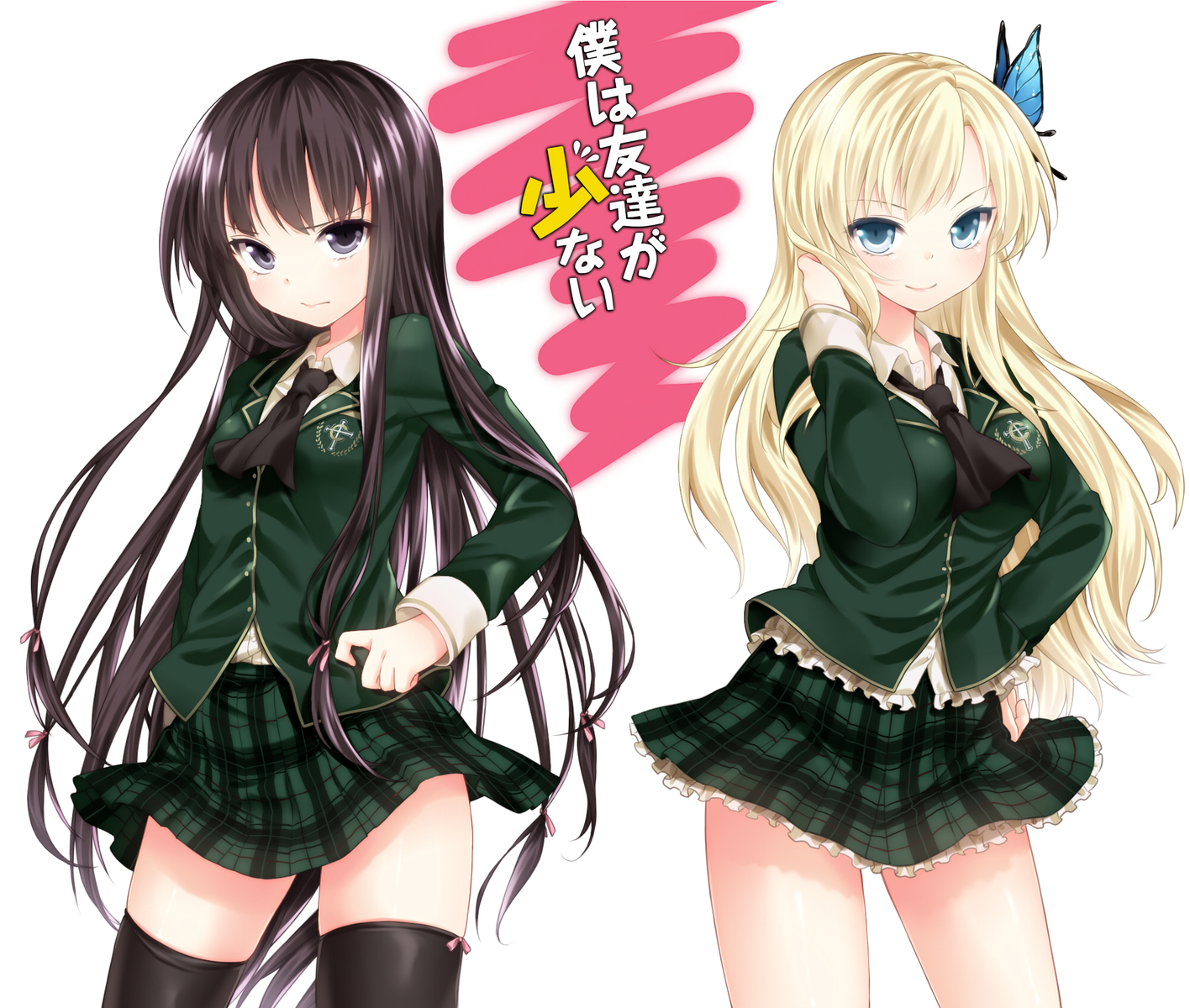 boku_wa_tomodachi_ga_sukunai, etou_(cherry7), kashiwazaki_sena, mikazuki_yozora, school_uniform, thighhighs