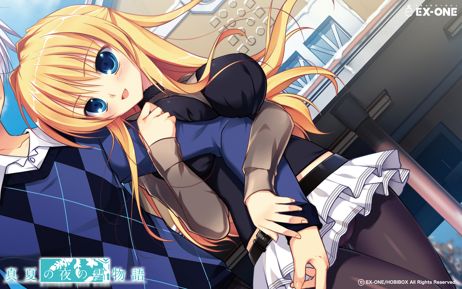 blonde_hair, blue_eyes, ex-one, kazamatsuri_koromo, long_hair, manatsu_no_yoru_no_yuki_monogatari, mikeou, panties