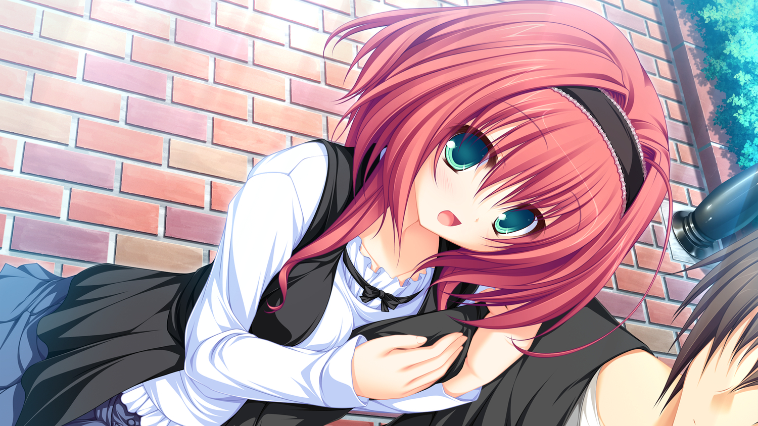 brown_hair, game_cg, green_eyes, hayami_mai, headband, lunaris_filia, mikagami_mamizu, whirlpool