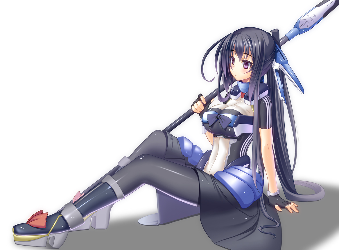 armor, honda_futayo, kyoukai_senjou_no_horizon, long_hair, takanashi-a, weapon, white