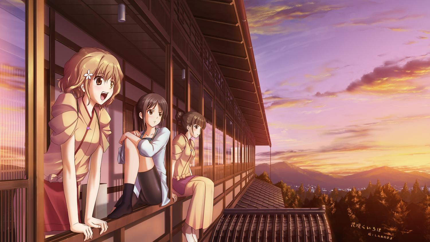 bike_shorts, hanasaku_iroha, japanese_clothes, matsumae_ohana, oshimizu_nako, shirakawa_mayo, shorts, tsurugi_minko
