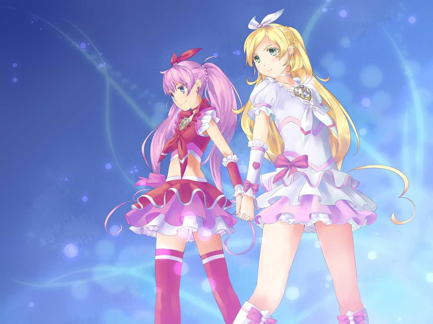 2girls, eichisu, houjou_hibiki, long_hair, minamino_kanade, precure, suite_precure