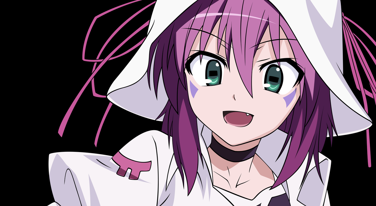 aqua_eyes, hat, long_hair, merry_nightmare, purple_hair, ribbons, transparent, ushiki_yoshitaka