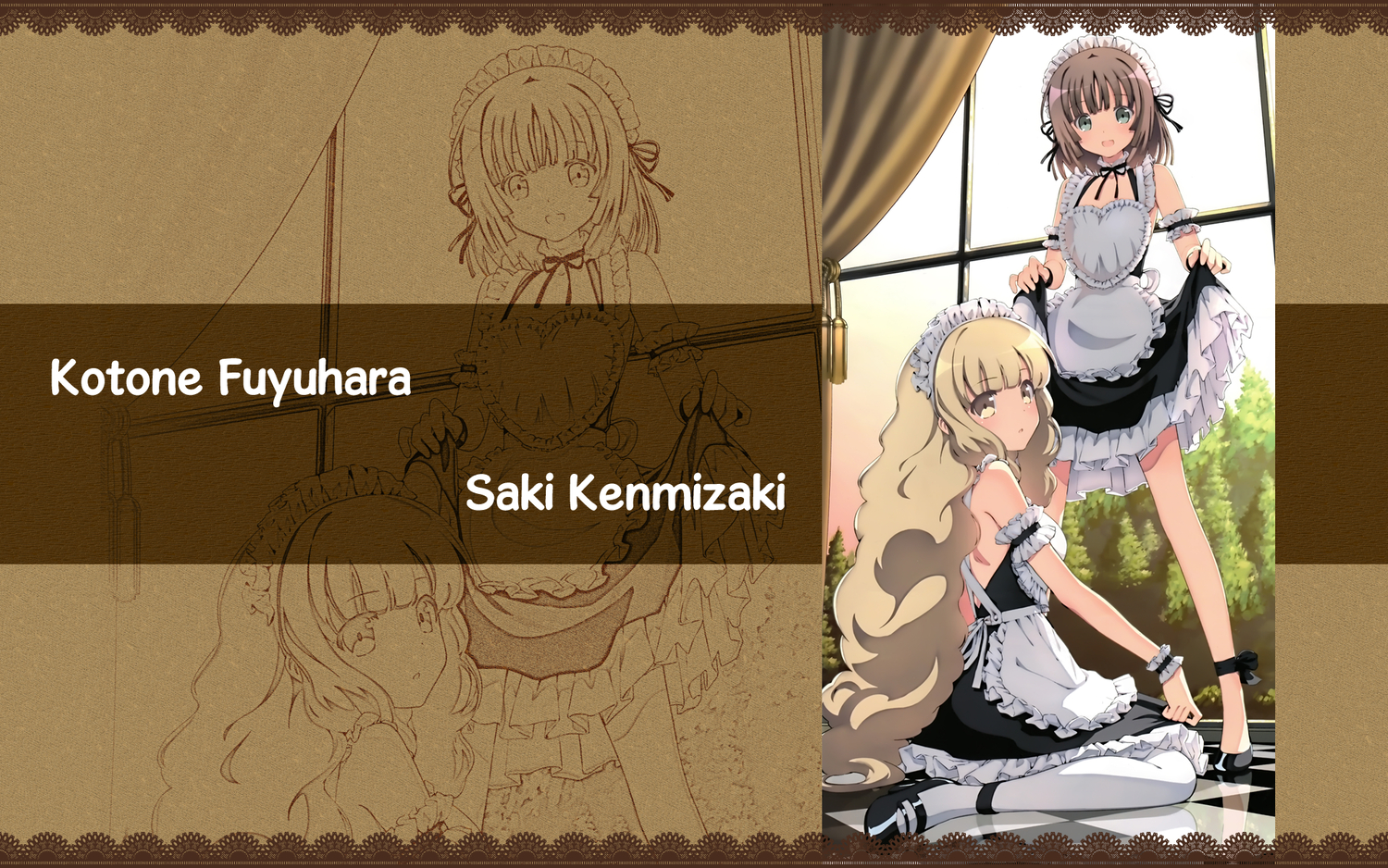 bou, fuyuhara_kotone, kenmizaki_saki, maid, ore_no_kanojo_wa_maria_sama_imouto_wa_goshujin_sama, skirt, skirt_lift