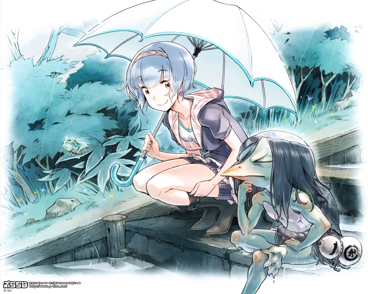 animal, qni, rain, short_hair, umbrella, water