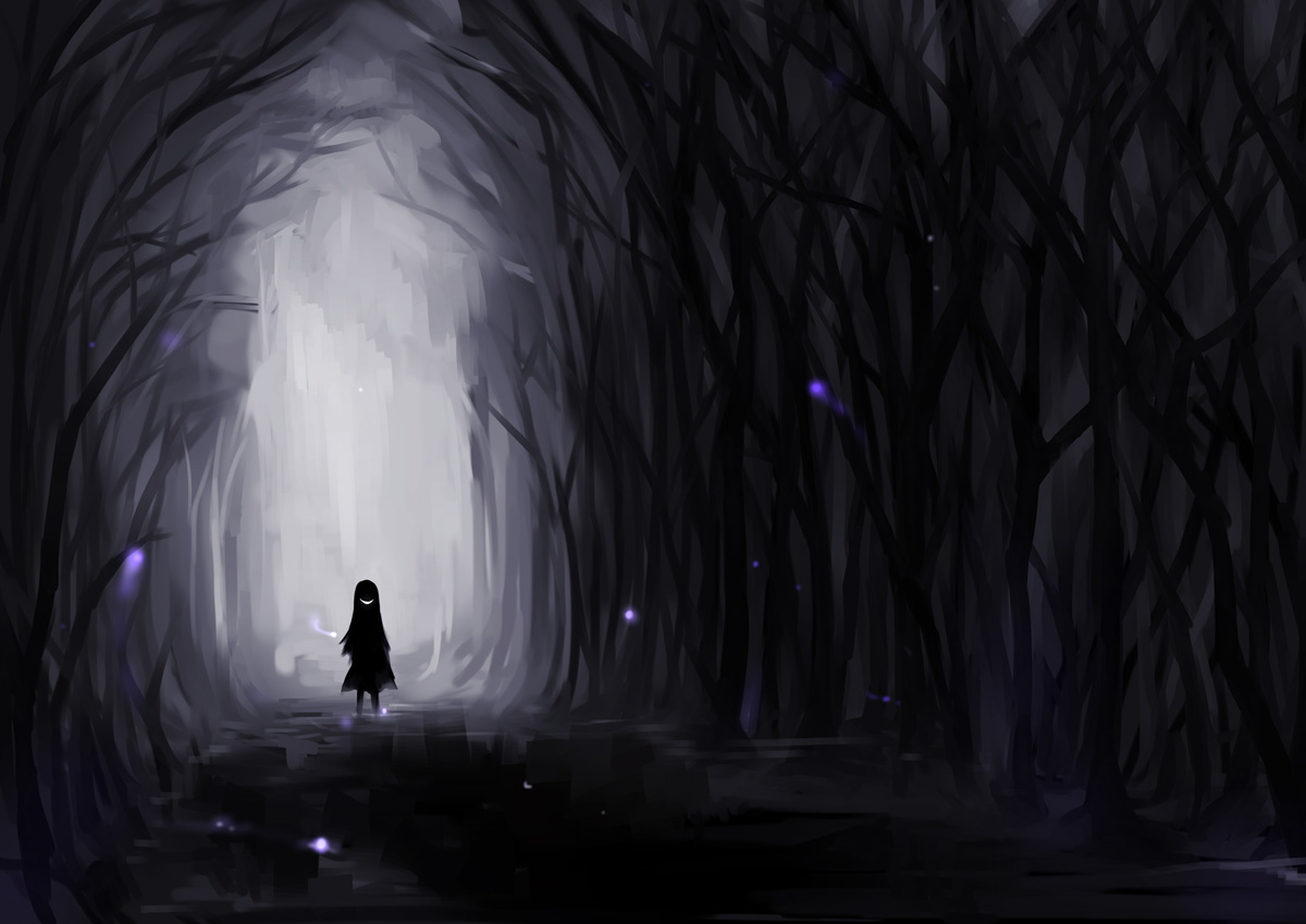 black, dark, feesh, forest, original, silhouette, tree