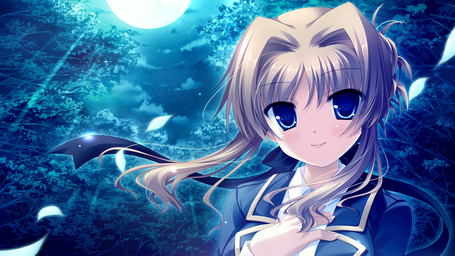 blue_eyes, brown_hair, cabbit, chisha, game_cg, long_hair, midori_no_umi, moon
