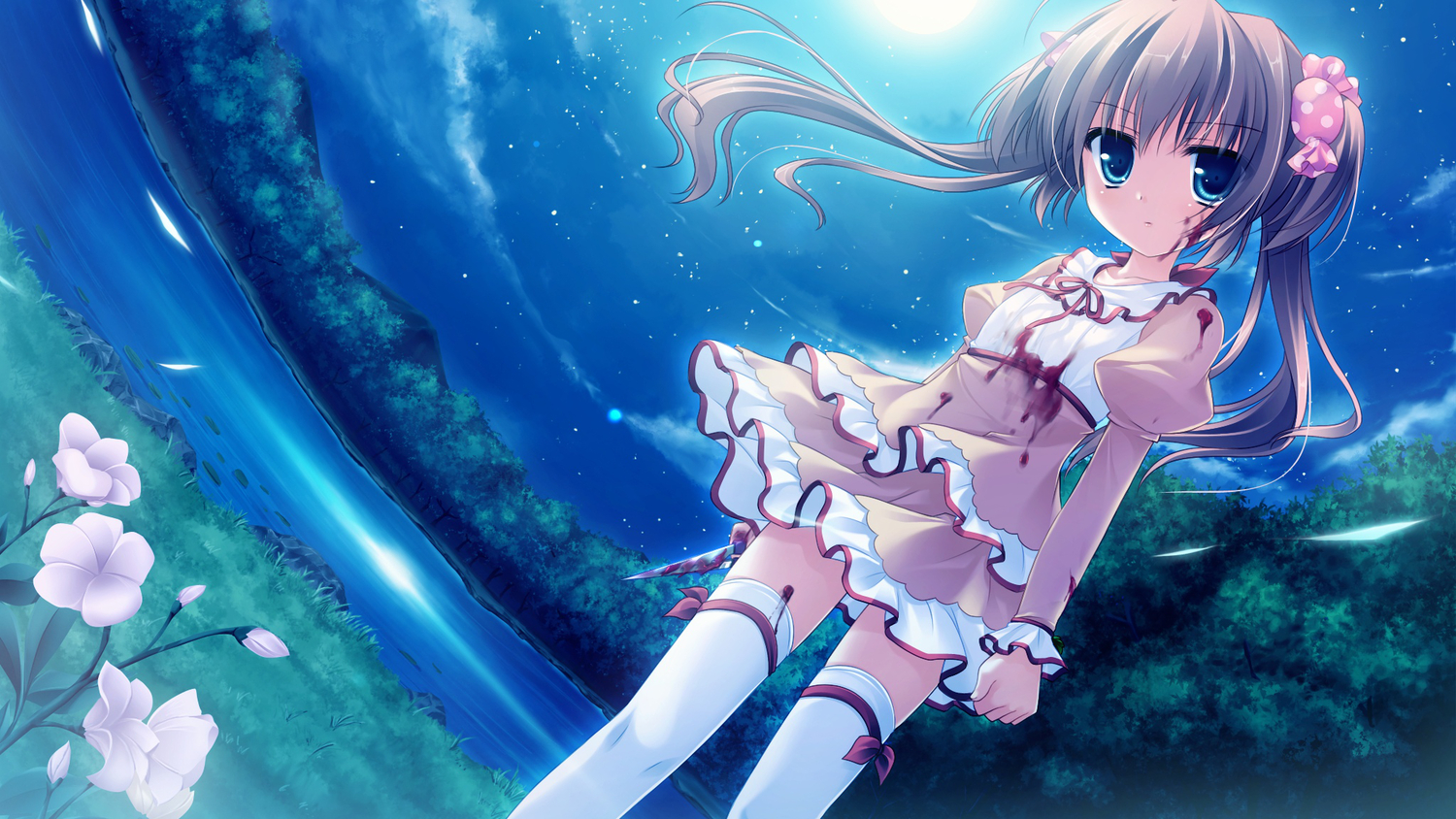 blood, blue_eyes, cabbit, dress, game_cg, knife, loli, long_hair