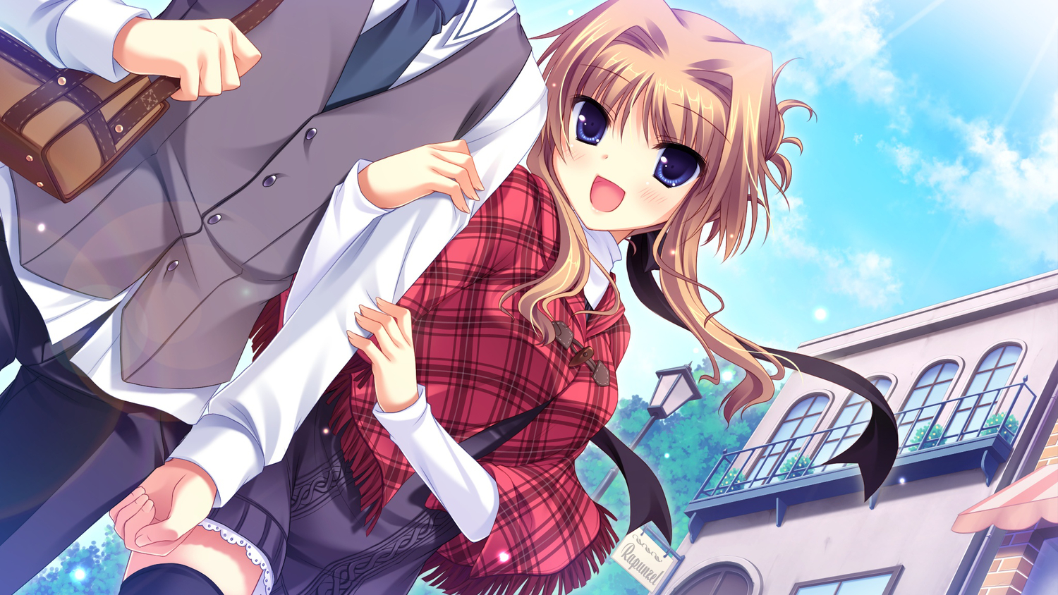 blue_eyes, cabbit, chisha, dress, game_cg, kai_(midori_no_umi), long_hair, midori_no_umi