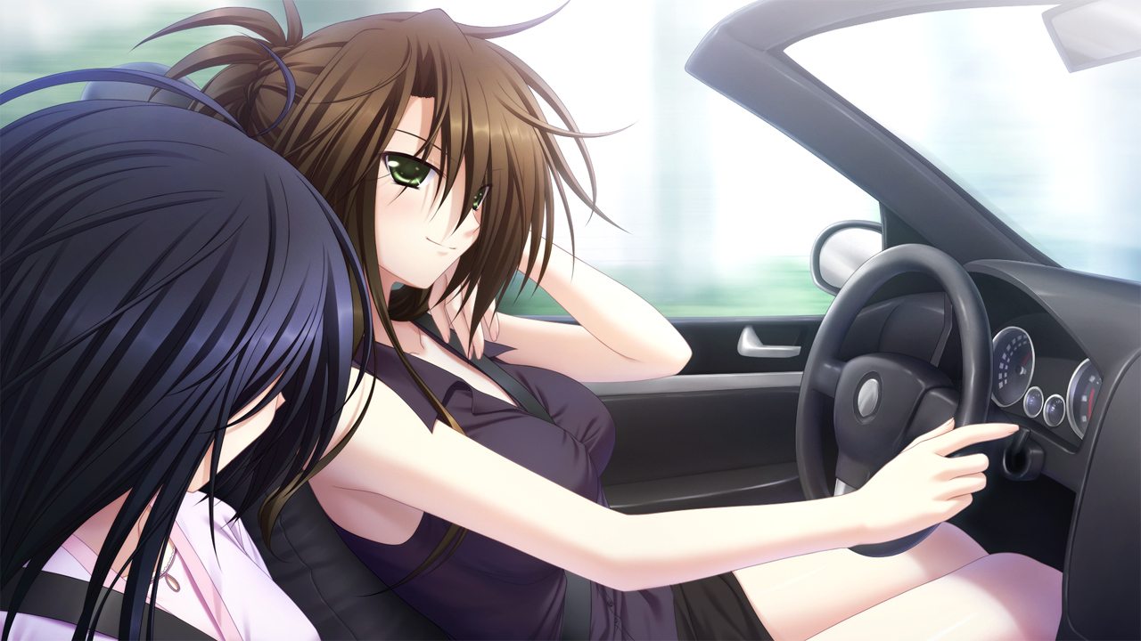 black_hair, car, dare_ga_koroshita_komadori_wo, game_cg, kawano_ran, mahiro_takeumi, ugi_kotori