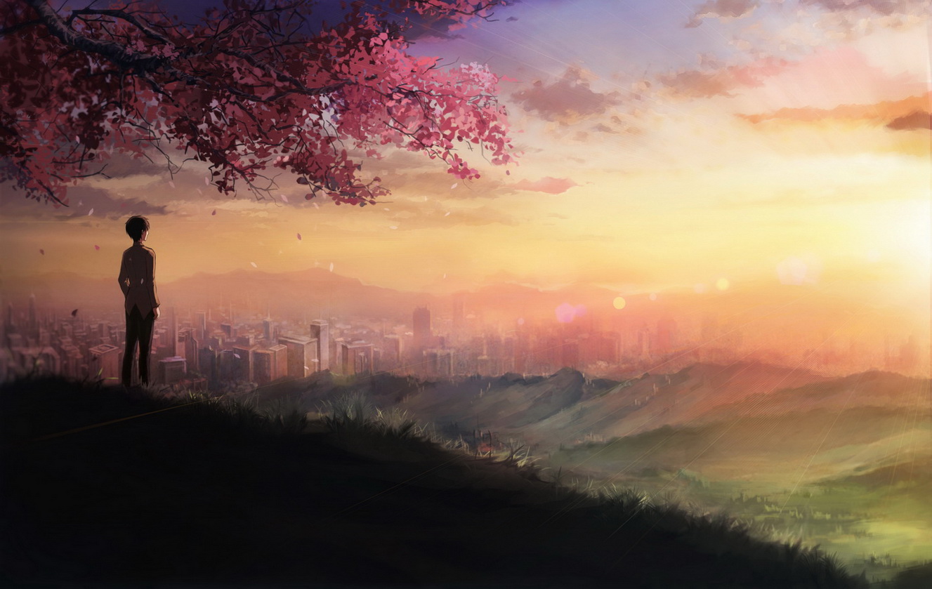 byousoku_5_centimetre, flowers, gyicarus, jpeg_artifacts, landscape, scenic