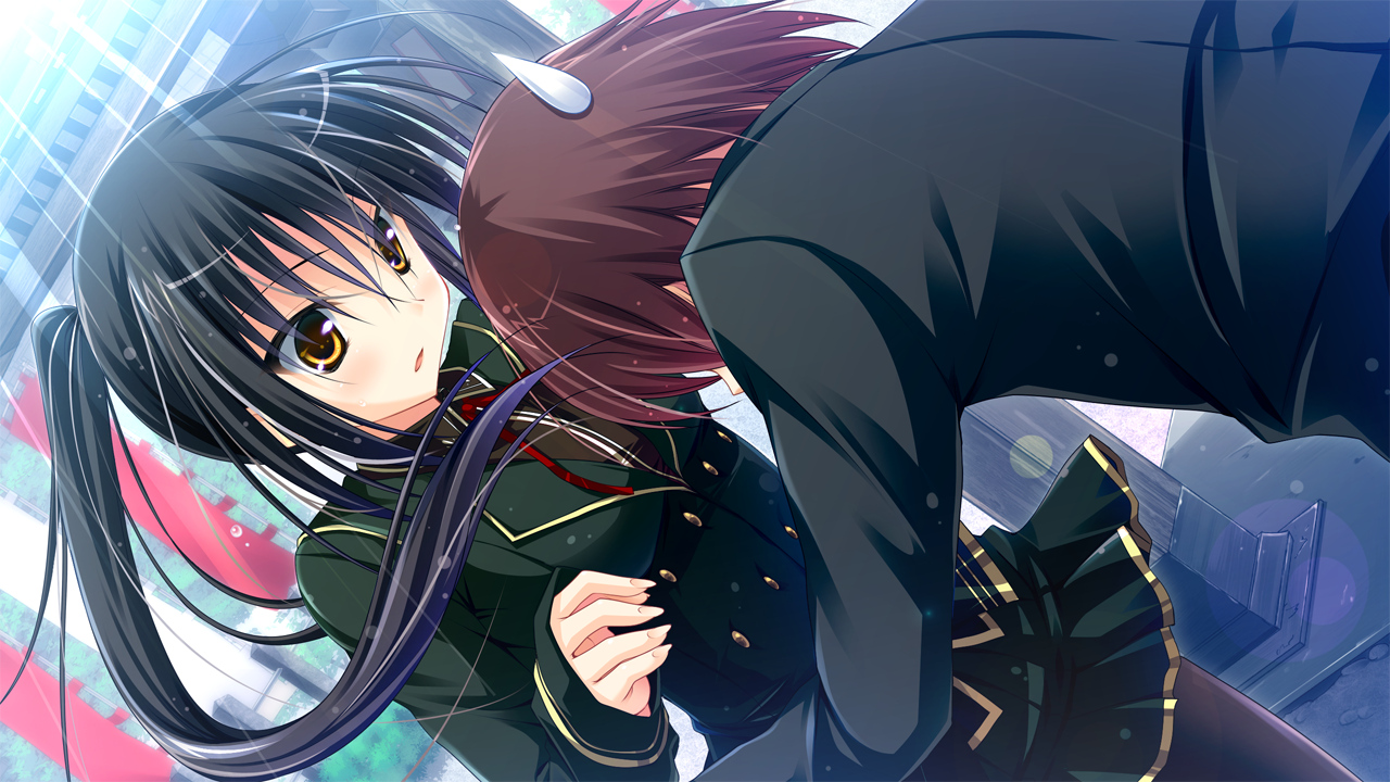 game_cg, male, master×re:master, ninoko, ponytail, sonobe_iori, uniform, yellow_eyes