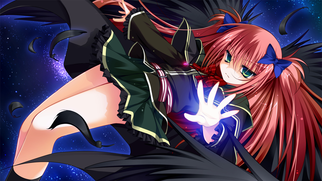 bow, game_cg, magic, master×re:master, mitsuki_nanami, night, ninoko, red_hair