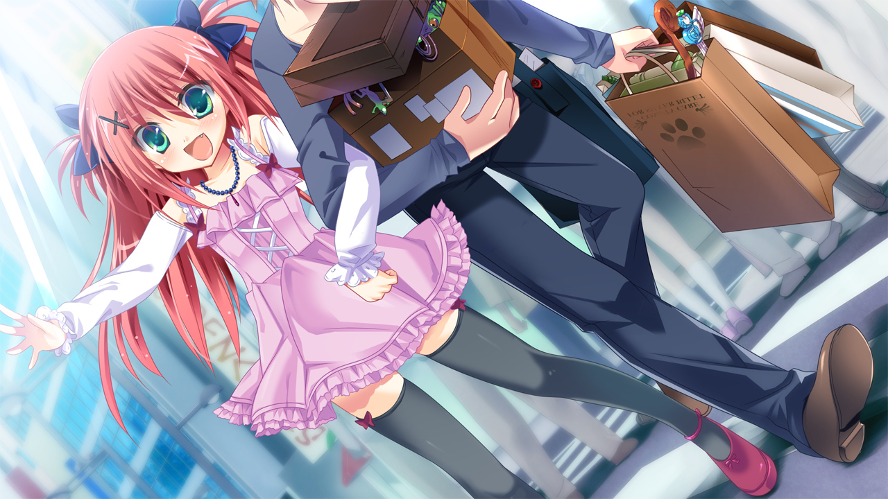 aqua_eyes, bow, dress, game_cg, male, master×re:master, mitsuki_nanami, necklace