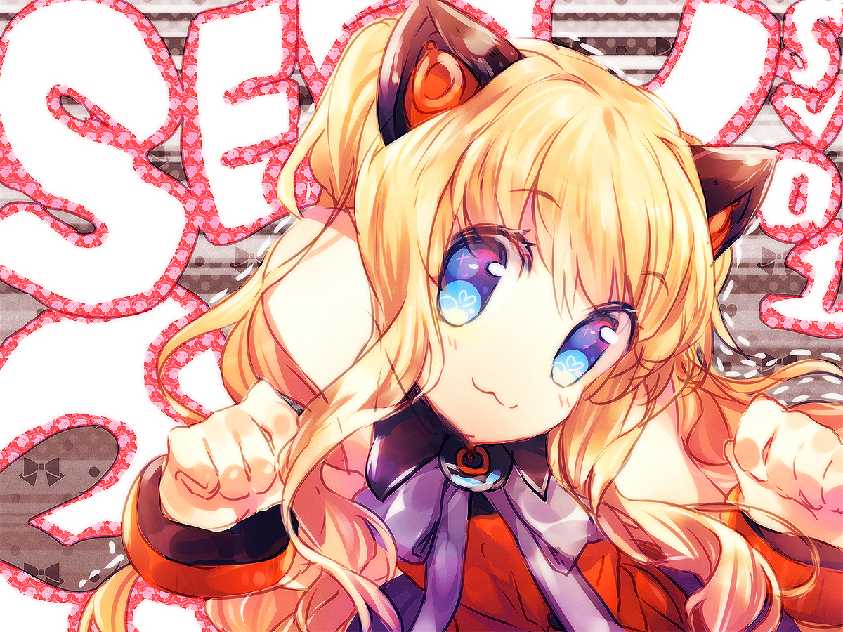 animal_ears, blonde_hair, blue_eyes, catgirl, close, namie-kun, seeu, vocaloid