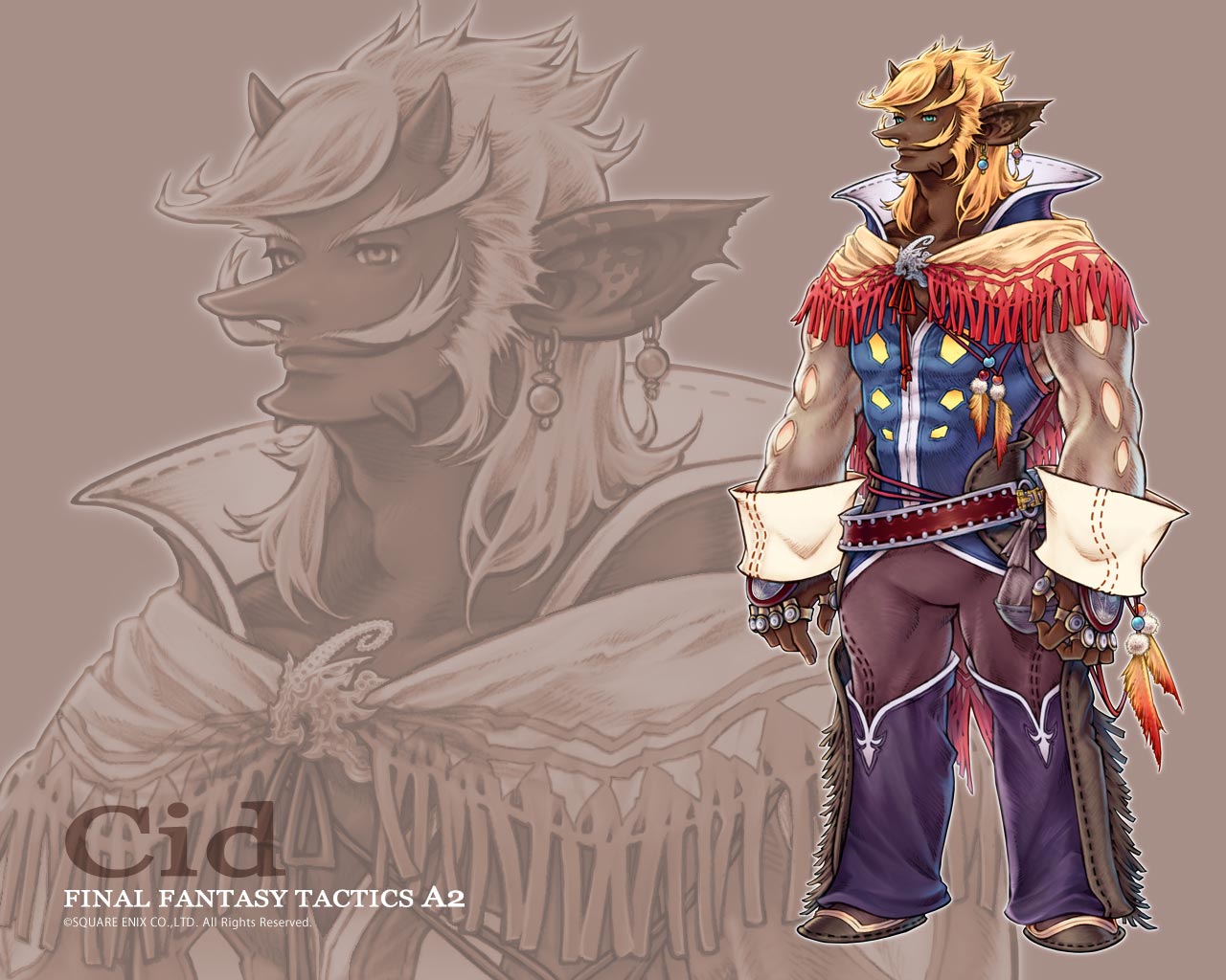 all_male, blonde_hair, cid, feathers, final_fantasy, final_fantasy_tactics_a2, gray_eyes, horns